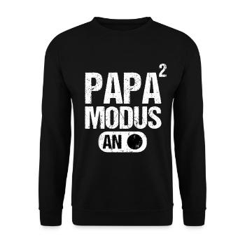 Papa Vater von 2 zwei Zweiten Kindern Zwillinge - Unisex Pullover - Schwarz - Vorne - Alina (178cm) & Michal (187cm)