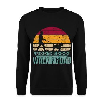 Schnoodle Dog Dad Walking for Master Papa - Unisex Sweatshirt - black - Front - Alina (178cm) & Michal (187cm)