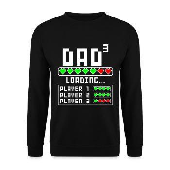 Dad father of 3 third three child baby children - Unisex Sweatshirt - black - Front - Alina (178cm) & Michal (187cm)