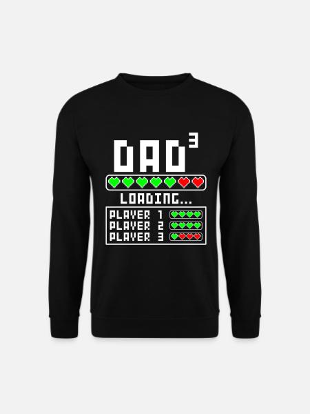 Papa Vater von 3 drittes Drei Kind Baby Kindern - Unisex Pullover - Schwarz