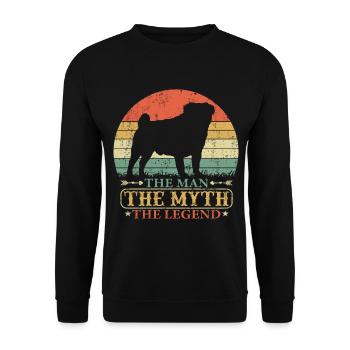 Chug Dog Dad Vintage pour Master Papa - Sweat-shirt Unisexe - noir - Devant - Alina (178cm) & Michal (187cm)