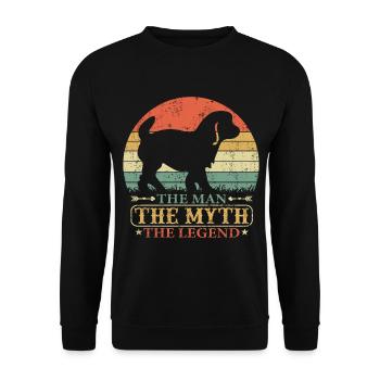 Cavachon Chien Papa Papa Master Vintage - Sweat-shirt Unisexe - noir - Devant - Alina (178cm) & Michal (187cm)