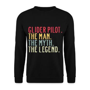 Segelflieger Segelflugzeug Glider Pilot Dad Papa - Unisex Pullover - Schwarz - Vorne - Alina (178cm) & Michal (187cm)