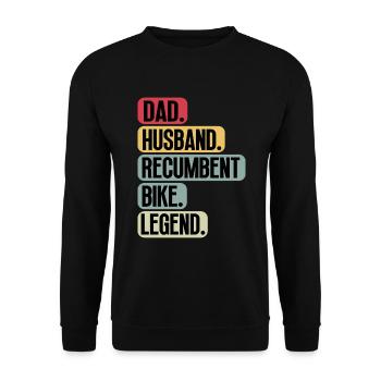 Liegerad Liegefahrrad Handbike Velomobile Dad - Unisex Pullover - Schwarz - Vorne - Alina (178cm) & Michal (187cm)