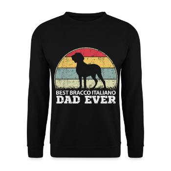 Meilleur Bracco Italiano Dad Papa maître pour lui - Sweat-shirt Unisexe - noir - Devant - Alina (178cm) & Michal (187cm)