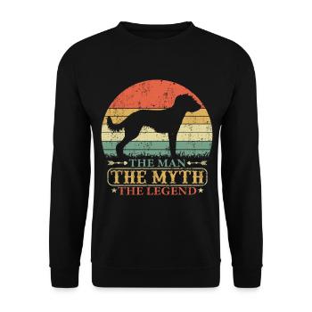 Bedlington Whippet Hund Dad Papa Herrchen für Ihn - Unisex Pullover - Schwarz - Vorne - Alina (178cm) & Michal (187cm)
