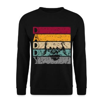Épagneul tibétain papa papa Papa Master Vintage - Sweat-shirt Unisexe - noir - Devant - Alina (178cm) & Michal (187cm)