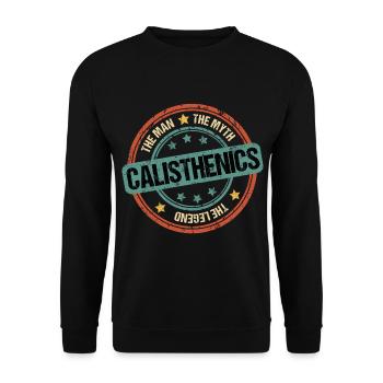 Calisthenics Dad Papa Lustige Sprüche Vintage - Unisex Pullover - Schwarz - Vorne - Alina (178cm) & Michal (187cm)