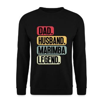 Marimba Player für Dad Papa Vater Sprüche Lustige - Unisex Pullover - Schwarz - Vorne - Alina (178cm) & Michal (187cm)