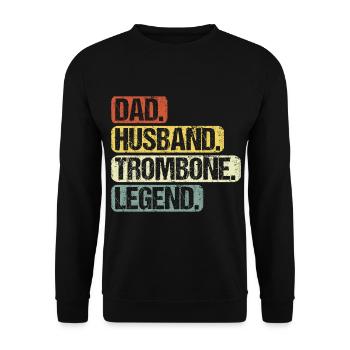 Joueur de trombone Joueur de trombone Papa dit drôle - Sweat-shirt Unisexe - noir - Devant - Alina (178cm) & Michal (187cm)
