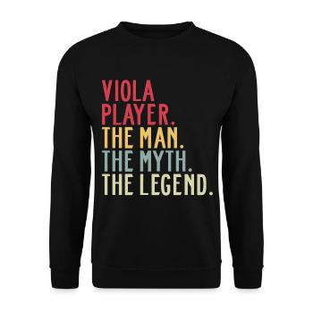 Viola Player Violinspieler Dad Papa Sprüche Lustig - Unisex Pullover - Schwarz - Vorne - Alina (178cm) & Michal (187cm)