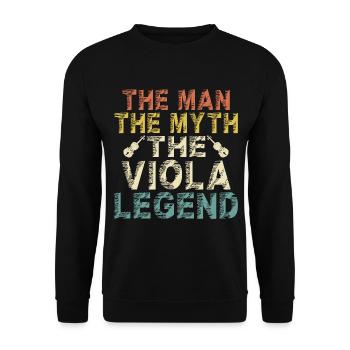 Viola Player Violinspieler Dad Papa Sprüche Lustig - Unisex Pullover - Schwarz - Vorne - Alina (178cm) & Michal (187cm)