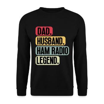 Ham Radio Operator Dad Sprüche Lustige Vintage - Unisex Pullover - Schwarz - Vorne - Alina (178cm) & Michal (187cm)