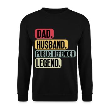Défenseur public Défenseur public Papa Paroles - Sweat-shirt Unisexe - noir - Devant - Alina (178cm) & Michal (187cm)