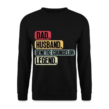 Genetic Counselor Genetische Berater Dad Sprüche - Unisex Pullover - Schwarz - Vorne - Alina (178cm) & Michal (187cm)