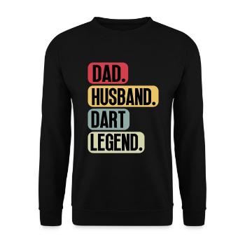 Dart Dad Papa Ehemann Sprüche Lustige Witzig Humor - Unisex Pullover - Schwarz - Vorne - Alina (178cm) & Michal (187cm)