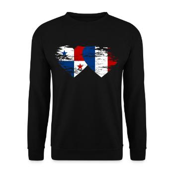 Panama France Flag Coeur - Sweat-shirt Unisexe - noir - Devant - Alina (178cm) & Michal (187cm)