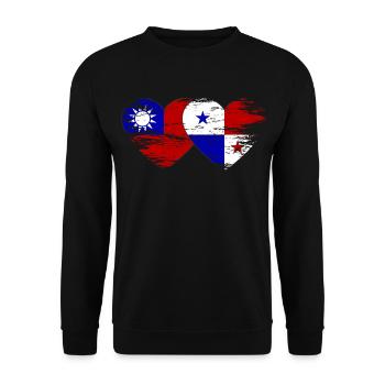 Taïwan Drapeau panaméen utilisé - Sweat-shirt Unisexe - noir - Devant - Alina (178cm) & Michal (187cm)