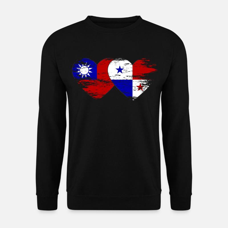 Taiwan Panama Flagge used - Unisex Pullover - Schwarz