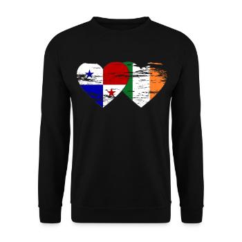 Drapeau de l’Irlande du Panama utilisé - Sweat-shirt Unisexe - noir - Devant - Alina (178cm) & Michal (187cm)