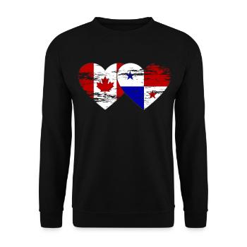 Canada Panama Flag used - Unisex Sweatshirt - black - Front - Alina (178cm) & Michal (187cm)