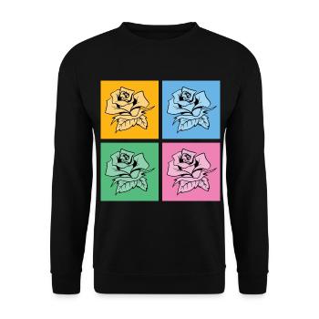 Nature Fleurs Jardinier Cadeau Pop Art Roses - Sweat-shirt Unisexe - noir - Devant - Alina (178cm) & Michal (187cm)