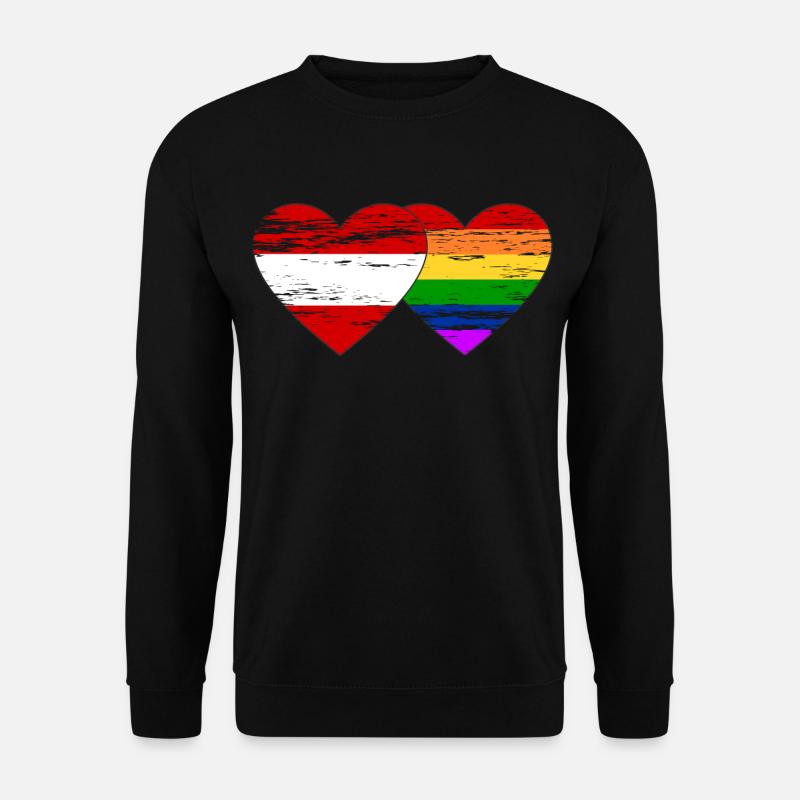 Drapeau arc-en-ciel de l’Autriche utilisé - Sweat-shirt Unisexe - noir