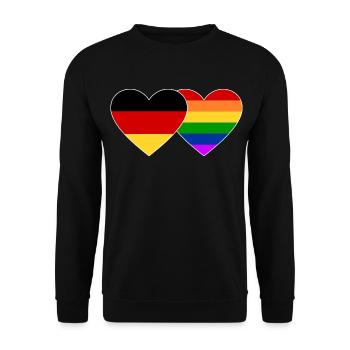 Germany Rainbow Flag - Unisex Sweatshirt - black - Front - Alina (178cm) & Michal (187cm)