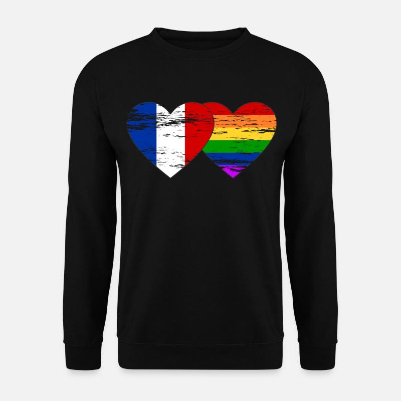 Frankreich Regenbogen Flagge used - Unisex Pullover - Schwarz