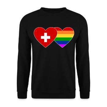 Switzerland Rainbow Flag - Unisex Sweatshirt - black - Front - Alina (178cm) & Michal (187cm)