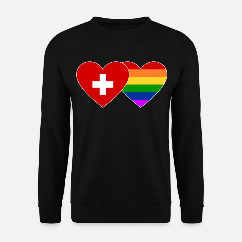 Schweiz Regenbogen Flagge - Unisex Pullover - Schwarz