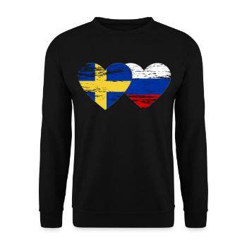 Suède Drapeau russe utilisé - Sweat-shirt Unisexe - noir - Devant - Alina (178cm) & Michal (187cm)
