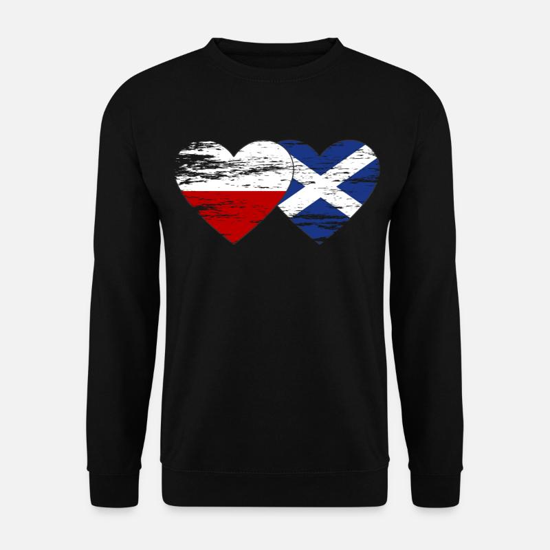 Pologne Ecosse drapeau coeur utilisé - Sweat-shirt Unisexe - noir