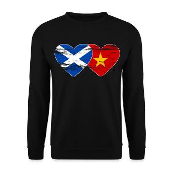 Ecosse Vietnam drapeau coeur utilisé - Sweat-shirt Unisexe - noir - Devant - Alina (178cm) & Michal (187cm)