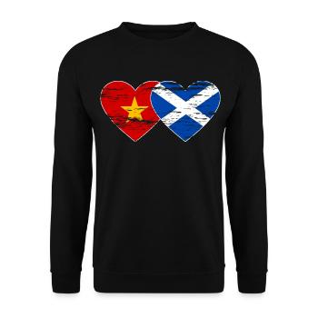 Viêt Nam Ecosse drapeau coeur utilisé - Sweat-shirt Unisexe - noir - Devant - Alina (178cm) & Michal (187cm)