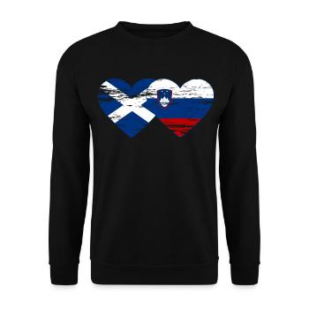 Ecosse Slovénie drapeau coeur utilisé - Sweat-shirt Unisexe - noir - Devant - Alina (178cm) & Michal (187cm)