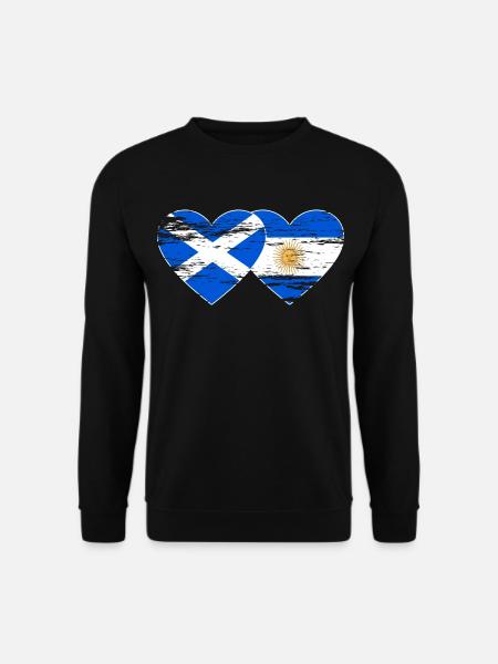 Ecosse Argentine Drapeau Coeur Utilisé - Sweat-shirt Unisexe - noir