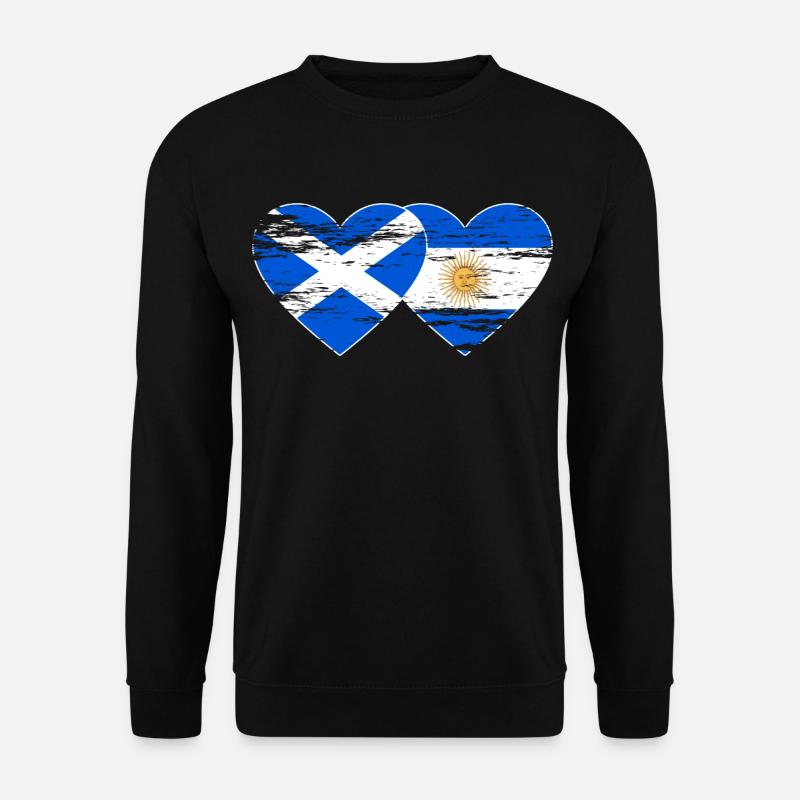 Ecosse Argentine Drapeau Coeur Utilisé - Sweat-shirt Unisexe - noir