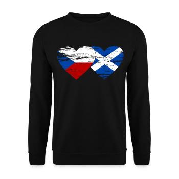 République tchèque Ecosse drapeau coeur utilisé - Sweat-shirt Unisexe - noir - Devant - Alina (178cm) & Michal (187cm)