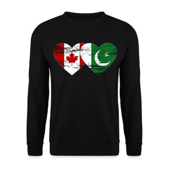Coeur de drapeau du Canada Pakistan utilisé - Sweat-shirt Unisexe - noir - Devant - Alina (178cm) & Michal (187cm)