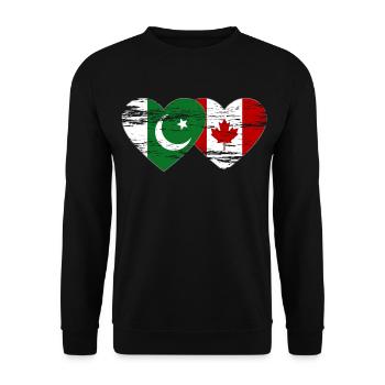 Coeur de drapeau du Pakistan Canada utilisé - Sweat-shirt Unisexe - noir - Devant - Alina (178cm) & Michal (187cm)