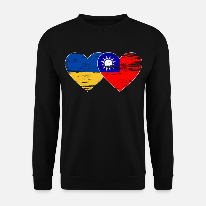 Drapeau de l’Ukraine Taïwan utilisé - Sweat-shirt Unisexe - noir