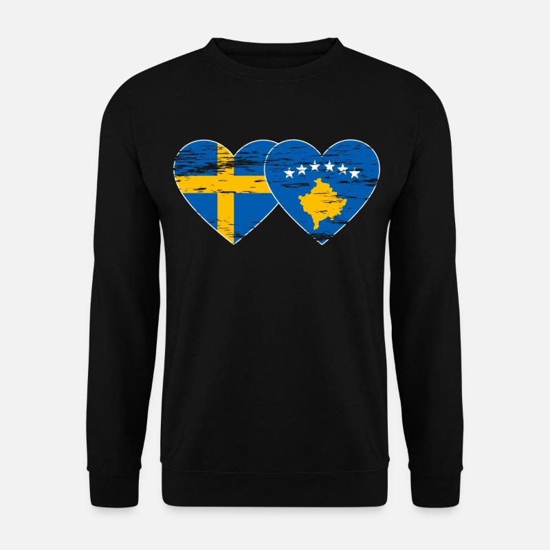 Suède Kosovo Drapeau utilisé - Sweat-shirt Unisexe - noir