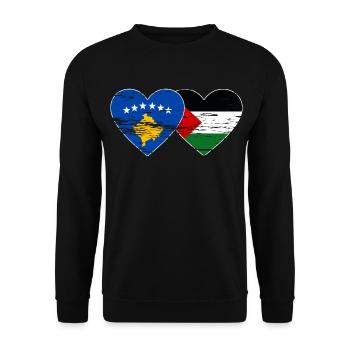 Kosovo Palestine Flag used - Unisex Sweatshirt - black - Front - Alina (178cm) & Michal (187cm)