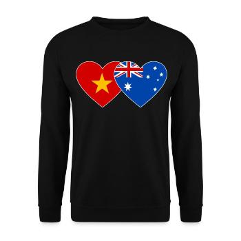 Vietnam Australie Drapeau Coeur - Sweat-shirt Unisexe - noir - Devant - Alina (178cm) & Michal (187cm)