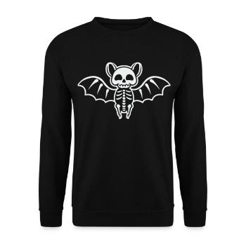 Cute Bat Skeleton - Unisex Pullover - Schwarz - Vorne - Alina (178cm) & Michal (187cm)