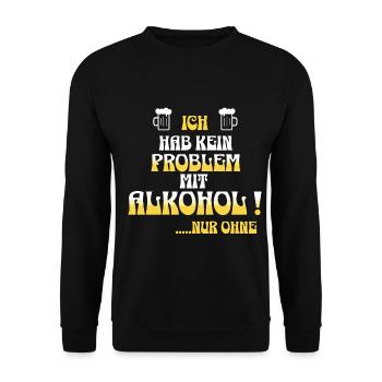 Bier und Party ist alles was wir wollen - Unisex Pullover - Schwarz - Vorne - Alina (178cm) & Michal (187cm)
