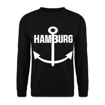 Hamburger Anker - Unisex Pullover - Schwarz - Vorne - Alina (178cm) & Michal (187cm)