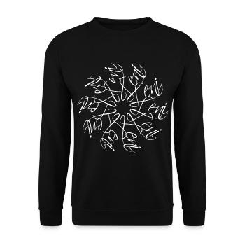 Leni Name Namensmandala - Unisex Pullover - Schwarz - Vorne - Alina (178cm) & Michal (187cm)