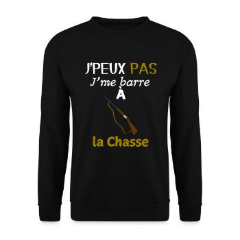 Humour Chasse – I go hunting - Unisex Sweatshirt - black - Front - Alina (178cm) & Michal (187cm)